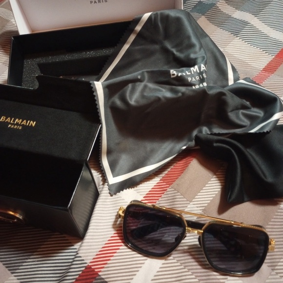 Balmain Gold and Black Sunglasses